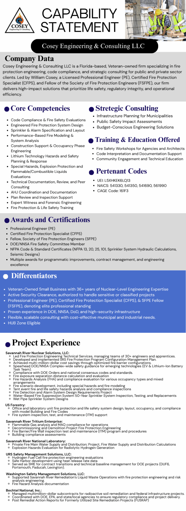 Capability Statement - Cosey Engineering & Consulting LLC
